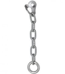 C-Umlenker + Kette Fixe1 Steel - Bohrhakenlasche / Umlenkeinrichtung aus Stahl 10 mm Bohrung