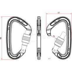 D Screw Classic - Alukarabiner blau