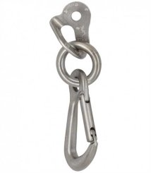 C-Umlenker – Draco (Fixe1 + Ring + Karabiner) - Bohrhakenlasche mit Umlenkeinrichtung aus 316L Edelstahl 