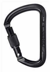 Stahlkarabiner D - Karabiner Screw-Lock | schwarz