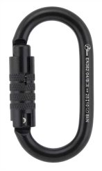 Total Oval - Stahlkarabiner Tri-Lock | schwarz