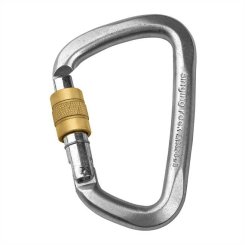 D Steel Connector - Stahlkarabiner Screw-Lock | silber