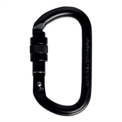 Stahl Oval - Karabiner Screw-Lock | schwarz