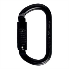Stahl Oval - Karabiner Tri-Lock | schwarz
