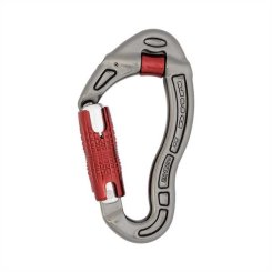 Revolver - Alukarabiner mit integrierter Rolle Twist-Lock | titanium/red