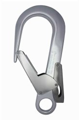 Firehook - Sicherheitshaken / Einhandkarabiner silber