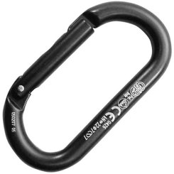 Oval Alu Straight Gate - Alukarabiner schwarz