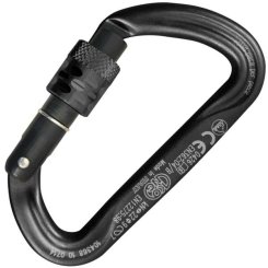Argon S - Alukarabiner schwarz | Screw-Lock