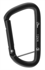 Accessory D Straight (12 kN) - Zubehörkarabiner schwarz | Schnappverschluss