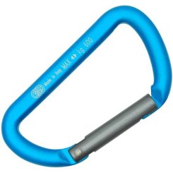 Mini D - Materialkarabiner cyan/grau