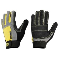 Full Gloves - Lederhandschuhe mit Kevlarverstärkung XL | schwarz/gelb