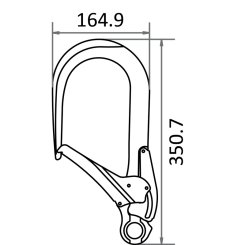 Kratos Large Aluminium Hook 109 - Alukarabiner / Gerüsthaken 