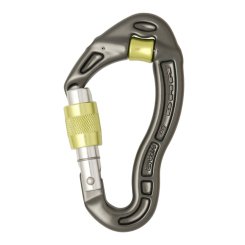 Revolver - Alukarabiner mit integrierter Rolle Screw-Lock | titanium/lime