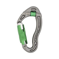 Revolver - Alukarabiner mit integrierter Rolle Tri-Lock | titanium/green