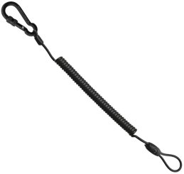 Spiralkabel 4mm (Mini Screw & Schlaufe) - Materialsicherung schwarz