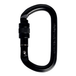 Stahl Oval - Karabiner Screw-Lock | schwarz