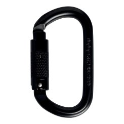 Stahl Oval - Karabiner Tri-Lock | schwarz