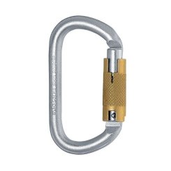Stahl Oval - Karabiner Tri-Lock | silber