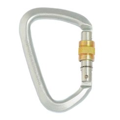D Steel Connector - Stahlkarabiner Screw-Lock | silber