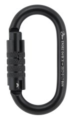 Total Oval - Stahlkarabiner Tri-Lock | schwarz