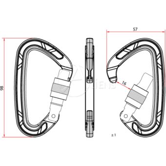 D Screw Classic - Alukarabiner schwarz