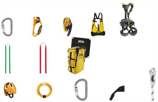 Petzl Gerätesatz Auf- und Abseilgeräte (DIN 14800-16) 