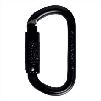 Stahl Oval - Karabiner Tri-Lock | schwarz