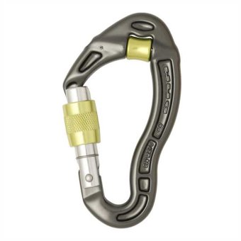 Revolver - Alukarabiner mit integrierter Rolle Screw-Lock | titanium/lime