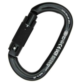 Ovalone - Alukarabiner schwarz | Automatik-Lock