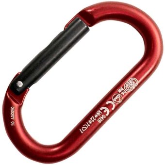 Oval Alu Straight Gate - Alukarabiner rot/schwarz