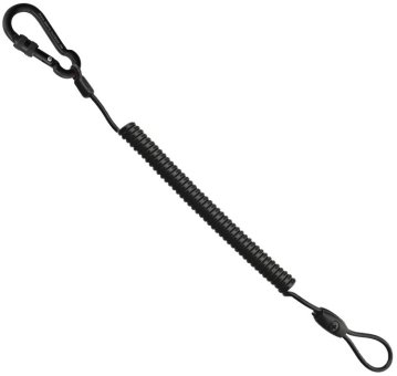 Spiralkabel 4mm (Mini Screw & Schlaufe) - Materialsicherung schwarz