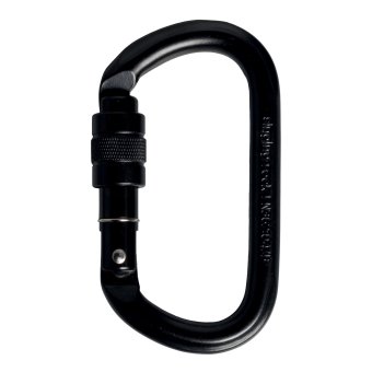 Stahl Oval - Karabiner Screw-Lock | schwarz