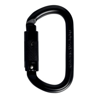 Stahl Oval - Karabiner Tri-Lock | schwarz