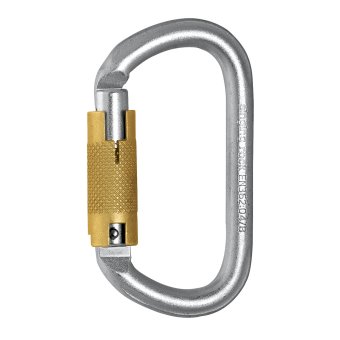 Stahl Oval - Karabiner Tri-Lock | silber