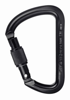 Stahlkarabiner D - Karabiner Screw-Lock | schwarz