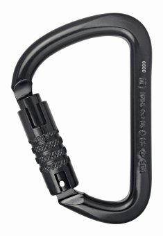 Stahlkarabiner D - Karabiner Tri-Lock | schwarz